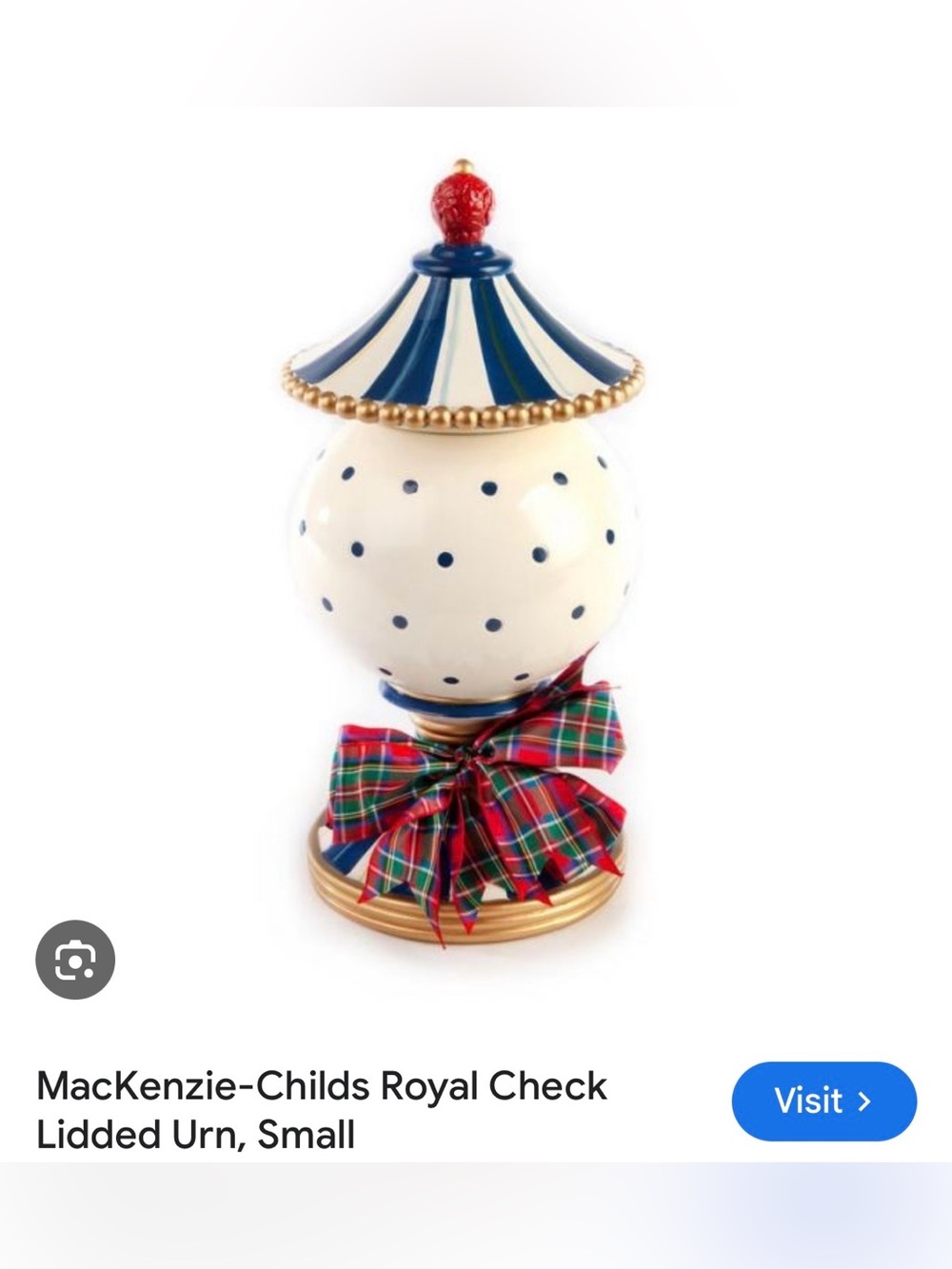 MacKenzie-Childs lidded urn. RARE!